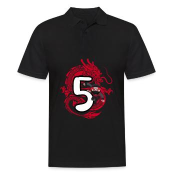 5. Geburtstag Junge 5 Jahre Ninja Drache Kostüm - Männer Poloshirt - Schwarz - Vorne - Kai (181cm)