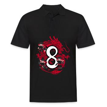 8. Geburtstag Junge 8 Jahre Ninja Drache Kostüm - Männer Poloshirt - Schwarz - Vorne - Kai (181cm)
