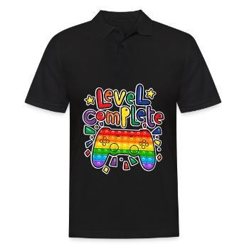 Geburtstag Junge Level Complete pop it gamer - Männer Poloshirt - Schwarz - Vorne - Kai (181cm)