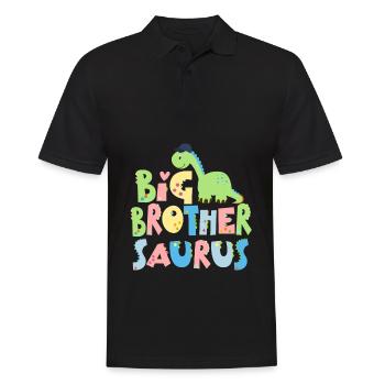 Promoted to big brother Saurus Dinosaur - Men's Polo Shirt - black - Front - Kai (181cm)