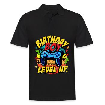 Birthday Young Time to Level Up Level Up gamer - Men's Polo Shirt - black - Front - Kai (181cm)