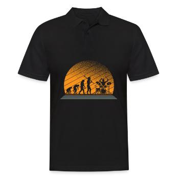 Drummer Schlagzeug Evolution Vollmond Bühne - Männer Poloshirt - Schwarz - Vorne - Kai (181cm)