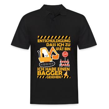 Ich habe einen Bagger gesehen Kinder Baustelle - Männer Poloshirt - Schwarz - Vorne - Kai (181cm)