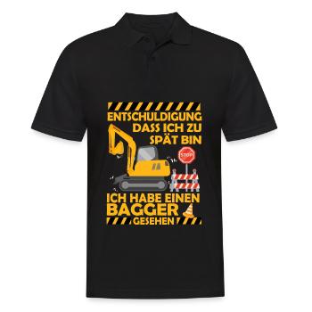 Ich habe einen Bagger gesehen Kinder Baustelle - Männer Poloshirt - Schwarz - Vorne - Kai (181cm)