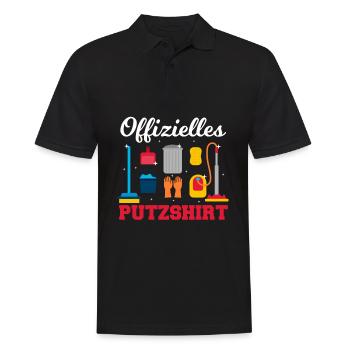Offizielles Putzshirt Sauber machen aufräumen - Männer Poloshirt - Schwarz - Vorne - Kai (181cm)