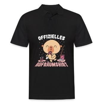Offizielles Aufräumshirt Putzen Säubern reinigen - Männer Poloshirt - Schwarz - Vorne - Kai (181cm)