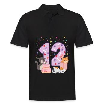 12ème anniversaire Girl Cats Outfit 12 ans - Polo Homme - noir - Devant - Kai (181cm)