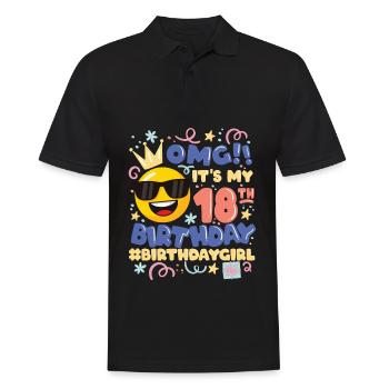 Omg! es ist mein 18. Geburtstag Mädchen Emoticon - Männer Poloshirt - Schwarz - Vorne - Kai (181cm)