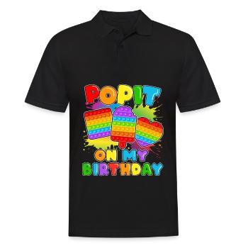 Pop it An Meinem Geburtstag Fidget Sensory Pop - Männer Poloshirt - Schwarz - Vorne - Kai (181cm)