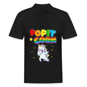 Pop It Corn Licorne douce enchanteresse - Polo Homme - noir - Devant - Kai (181cm)