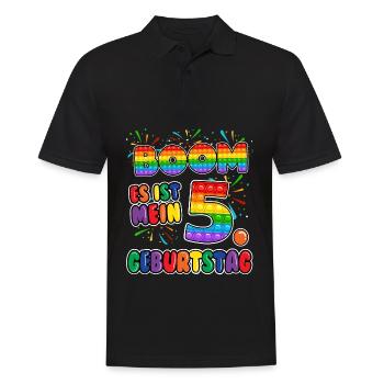 Boom It's My 5. Geburtstag 5 Jahr Alt Pop it - Männer Poloshirt - Schwarz - Vorne - Kai (181cm)
