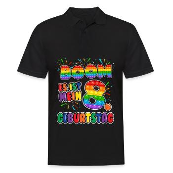 Boom It's My 8. Geburtstag 8 Jahr Alt Pop it - Männer Poloshirt - Schwarz - Vorne - Kai (181cm)