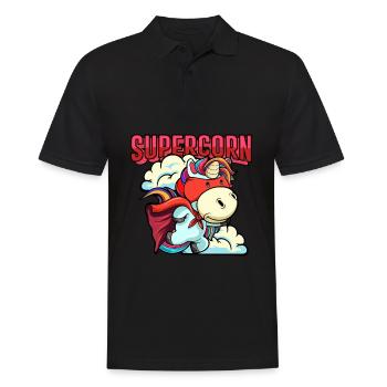 Lustige Supercorn Einhorn Papa Supercorn Vatertag - Männer Poloshirt - Schwarz - Vorne - Kai (181cm)