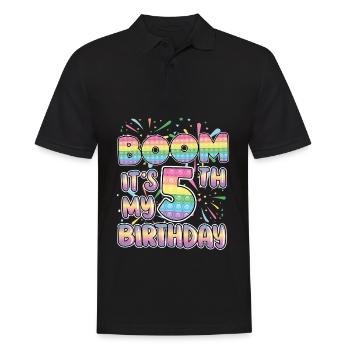 Boom C’est mon 5ème anniversaire Numéro Popper Pop It - Polo Homme - noir - Devant - Kai (181cm)