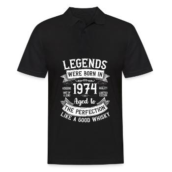 Legends, Born 1974, Aged Like Good Whisky - Men's Polo Shirt - black - Front - Kai (181cm)