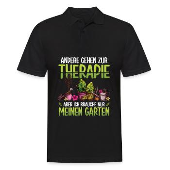 Andere Gehen Zur Therapie, Aber Ich Brauche Einen - Männer Poloshirt - Schwarz - Vorne - Kai (181cm)