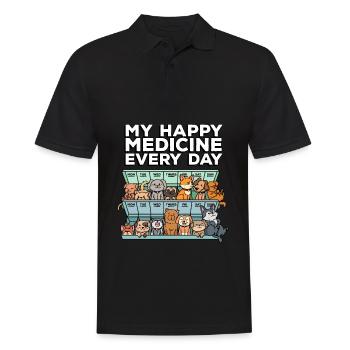 Ma pilule happy medicine tous les jours - Polo Homme - noir - Devant - Kai (181cm)