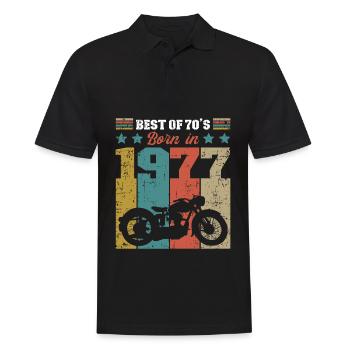 Best Of 70's Geboren 1977 Vintage Motorcycle Rider - Männer Poloshirt - Schwarz - Vorne - Kai (181cm)