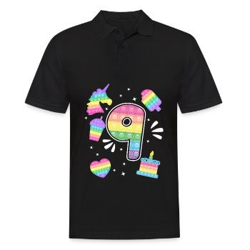 9ème anniversaire Pop 9 Year Party Pour les filles pop it - Polo Homme - noir - Devant - Kai (181cm)