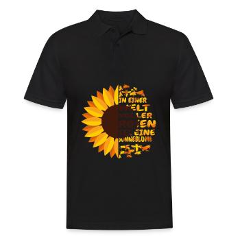 In a world full of roses, be a sunflower - Men's Polo Shirt - black - Front - Kai (181cm)