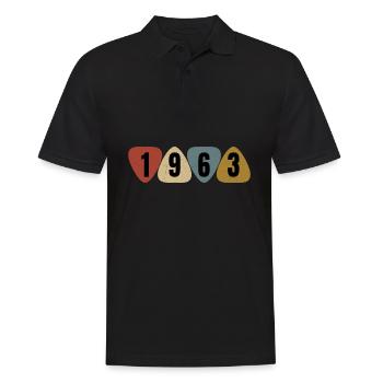 Born 1963 guitarist guitar pick - Men's Polo Shirt - black - Front - Kai (181cm)