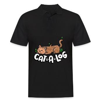 Drôle de chat Un chat rond Chat Chat arbre Abattage - Polo Homme - noir - Devant - Kai (181cm)