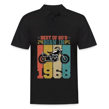 Best Of The 60's Geboren 1968 Vintage Motorrad - Männer Poloshirt - Schwarz - Vorne - Kai (181cm)