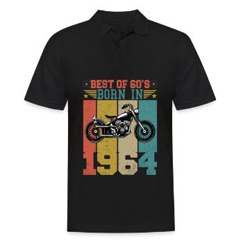 Best Of The 60's Geboren 1964 Vintage Motorrad - Männer Poloshirt - Schwarz - Vorne - Kai (181cm)