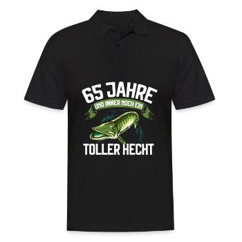 65 Jahre und immer noch ein toller Hecht Angler - Männer Poloshirt - Schwarz - Vorne - Kai (181cm)