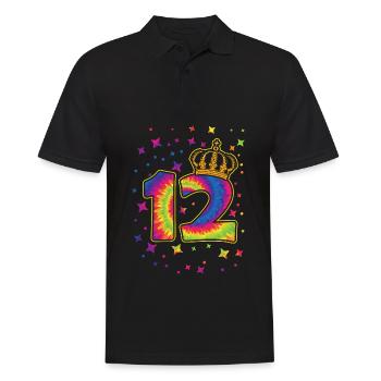 Tie-dye 12. Geburtstagsfeier 12 Jahre Alter - Männer Poloshirt - Schwarz - Vorne - Kai (181cm)
