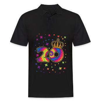 Tie-dye 20. Geburtstagsfeier 20 Jahre Alter - Männer Poloshirt - Schwarz - Vorne - Kai (181cm)