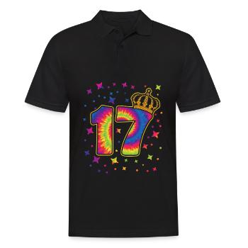 Tie-dye 17. Geburtstagsfeier 17 Jahre Alter - Männer Poloshirt - Schwarz - Vorne - Kai (181cm)