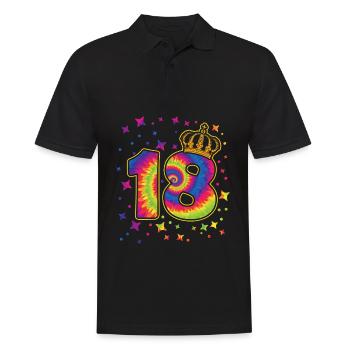 Tie-dye fête d’anniversaire 18 ans 18 ans - Polo Homme - noir - Devant - Kai (181cm)