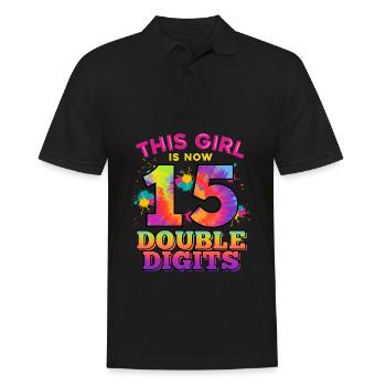Dieses Mädchen Ist Jetzt 15 Double Digits 15. - Männer Poloshirt - Schwarz - Vorne - Kai (181cm)
