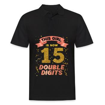 Dieses Mädchen Ist Jetzt 15 Double Digits 15. - Männer Poloshirt - Schwarz - Vorne - Kai (181cm)