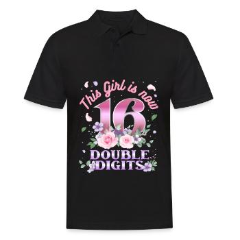 Dieses Mädchen Ist Jetzt 16 Double Digits 16. - Männer Poloshirt - Schwarz - Vorne - Kai (181cm)