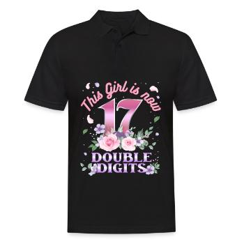 Cette fille a maintenant 17 chiffres à deux chiffres 17. - Polo Homme - noir - Devant - Kai (181cm)