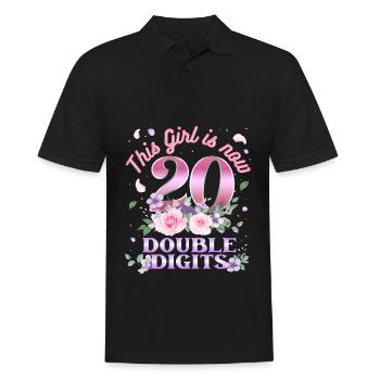 This girl is now 20 double digit 20. - Men's Polo Shirt - black - Front - Kai (181cm)
