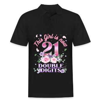 Dieses Mädchen Ist Jetzt 21 Double Digits 21. - Männer Poloshirt - Schwarz - Vorne - Kai (181cm)