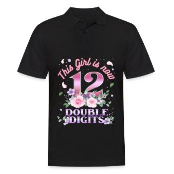 Dieses Mädchen Ist Jetzt 12 Double Digits 12. - Männer Poloshirt - Schwarz - Vorne - Kai (181cm)
