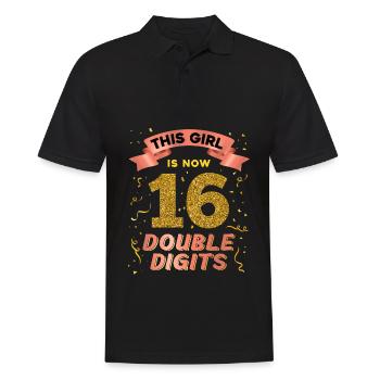 Dieses Mädchen Ist Jetzt 16 Double Digits 16. - Männer Poloshirt - Schwarz - Vorne - Kai (181cm)