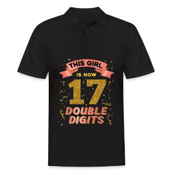 This girl is now 17 double digit 17. - Men's Polo Shirt - black - Front - Kai (181cm)