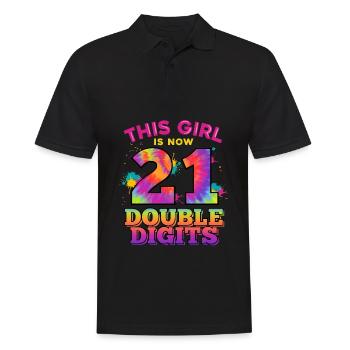 Dieses Mädchen Ist Jetzt 21 Double Digits 21. - Männer Poloshirt - Schwarz - Vorne - Kai (181cm)