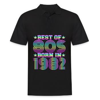 Best of the 80s Born in 1982 Vintage - Men's Polo Shirt - black - Front - Kai (181cm)