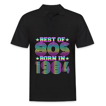 Best of the 80s Born in 1984 Vintage - Men's Polo Shirt - black - Front - Kai (181cm)