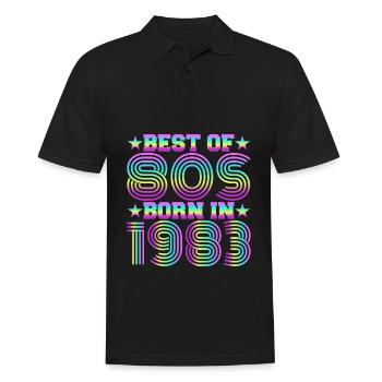 Le meilleur des années 80 né en 1983 Anniversaire vintage - Polo Homme - noir - Devant - Kai (181cm)