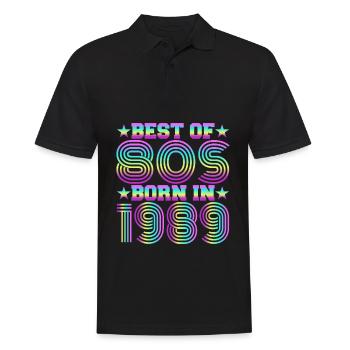 Best of the 80s Born in 1989 Vintage - Men's Polo Shirt - black - Front - Kai (181cm)