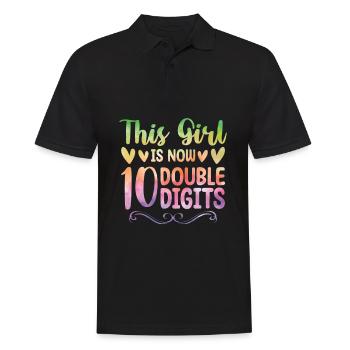 This Girl Is Now Two Digits 10 Years Old - Men's Polo Shirt - black - Front - Kai (181cm)