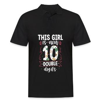 Cette fille a maintenant 10 ans à deux chiffres - Polo Homme - noir - Devant - Kai (181cm)