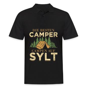 The best campers camp on Sylt Möwe In North Sea - Men's Polo Shirt - black - Front - Kai (181cm)